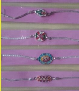 Private Label Silver bracelet rakhi