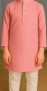 Private Label Flaw some Elegant Kids Boys Kurta Sets in pink colour