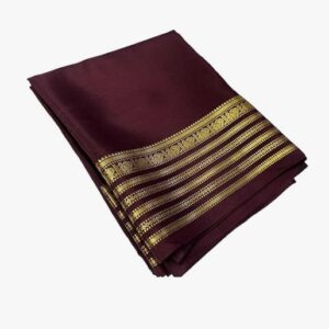 Ayyappasilk Women s Attactive Design Semi Mysore Silk With Matching Blouse coloure wine