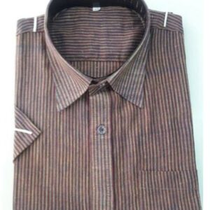Private Label Mens Khadi Casual Wear Shirt colour brown size L