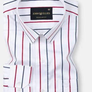 John Ellis Clemence Red And Blue Stripes Cotton Shirt Size S