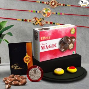 Private Label DeoDap Rakhi Chocolate Magic 32gm Rakhi for brother with gift Fancy Rakhis for men stylish rakhi combo for brother Set of 5 Rakhi Effete Chocolate