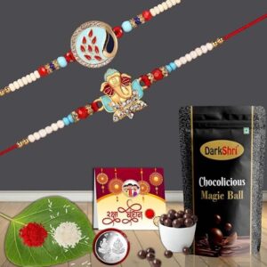 Private Label Rakhi Combo For Brother with Chocolate Gift RakhiForBrother Gretingcard Rolichawal PoojaCoin Best Rakhi Gift For Brother