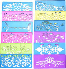 Knit King Diy Plastic Rangoli Stencils For Floor And Wall Set Of 10 Rangoli Stencil