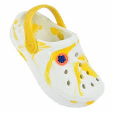 Yellow And White Mix Colour Crox Size 24