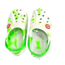 Green And White Mix Colour Crox Size 26