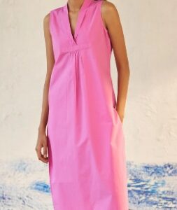 Canoopi Pink Colour Sleeveless Cinnamon Kurta Set For Women Size L