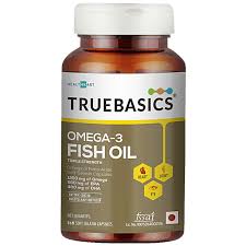 True Basics Omega 3 Fish Oil Capsules For Healthy Heart Eyes Joints, For Men Women 60N