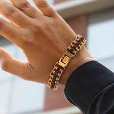 Rudraksha Gold Plated Bracelet For Men