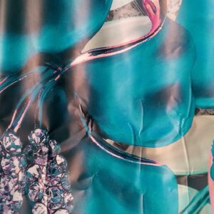 Blue Printed Wallpaper 2 Mtr