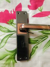 Black Color Stainless Steel Door Handle With Lock