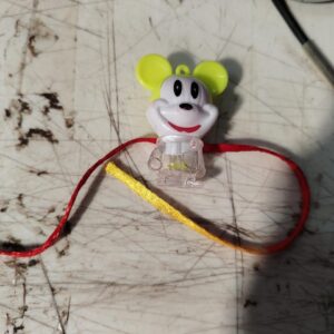 Green And White Mickey Mouse Light Rakhi For Kids