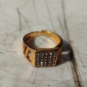 Gold And White Colour Ring For Men