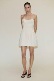 Zara White Color Cotton One Piece Dress For Women Size Xs
