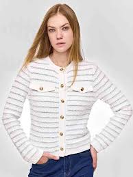 Cover Story Women Striped Self Design VNeck Cardigan For Women Size S
