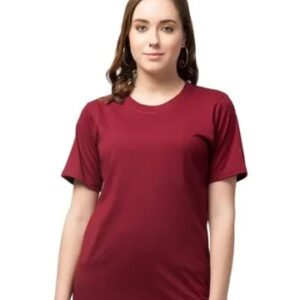 Half Sleeve Maroon T Shirt Women Size L