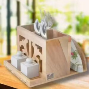 Cutlery And Tissue Holder White Colour