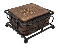 Stonkraft Wooden Tea Coffee Coasters