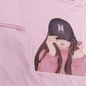 Pink Colour Casual Cotton Blend Crop Top Size M For Women