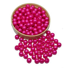 Pink Color Plastic Beads 50 Pcs Approx
