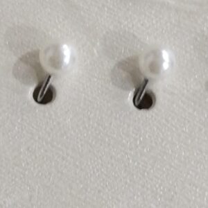 White Color Pears Stud For Women