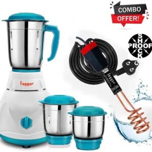 Fogger Diamond 500 W Mixer Grinder Diamond Blue 3 Jars White Blue