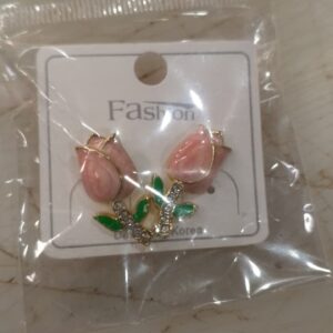 Pink Colour Gulab Shaped Earrings For Women