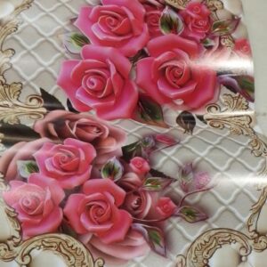 Beige Colour Printed Fridge Mat Pack Of 4