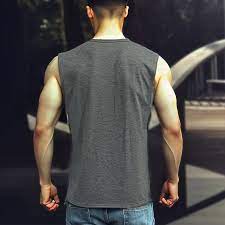 Bronco Polos Stone Grey Color Color Sleeveless Men T Shirt Size S