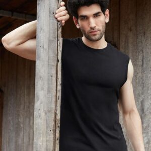 Bronco Polos Black Color Color Sleeveless Men T Shirt Size S