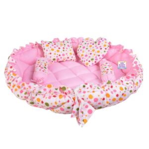 Multicolour Polka Dots Printed Baby Bed Set
