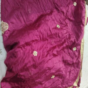 Wine And Gold Dupatta For Women