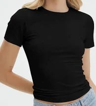 Women Black T Shirt Size S