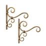 2 Piece Antique Golden Metal Plant Hanger Iron Plant Wall Hanging Hook For Planters