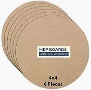 Round Wooden Board For Craft 6 Pcs Size 4X4