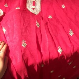 Dark Pink Colour Unstitched Kurti Without Lining For Women