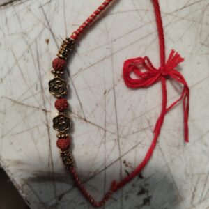Gold And Red Rakhi