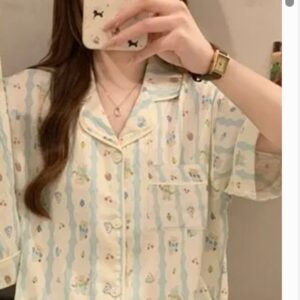 Savana White Printed Shirt For Women Size M