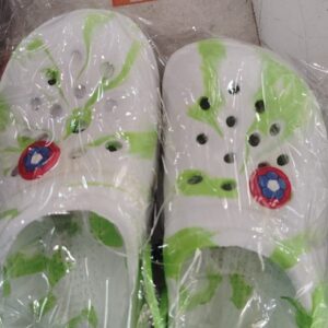 Clogs For Kids Boy Green And White Size 25