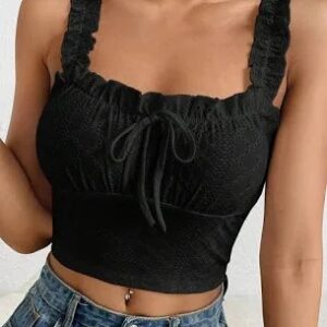 Slyck Black Color Women Crop Top Size M