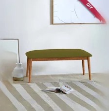 Chumbak Jodhpur Savanna Solid Green Sheesham Wood Bench Green Colour