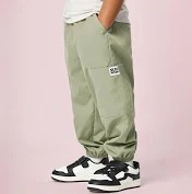 Tior Boys Loose Fit Cargo Pants With Insert Pockets Colour Green Size 4 To 5Y