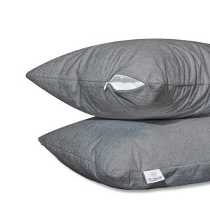My Armor Waterproof Dustproof Cotton Terry Pillow Size Pillow Cover Set Of 2 Grey
