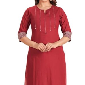 Aramya Maroon Straight Kurta For Women Size 5Xl