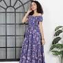 Shein Shein Bohemian Maxi Length Off Shoulder Paisley Print Tiered Dress Size L
