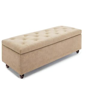 Woodbury Tree 2 Seater Ottoman Bench Storage Settee Sofa Couch Button Tufted