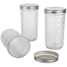 Ginoya Brothers Mason Kitchen Storage Glass Jar Airtight Silver Lid 320 Ml Pack Of 6