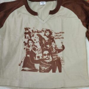 Women Top Color Brown And Cream Size M