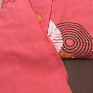 Women S Pure Cotton Kurti With Pant Peach Size L