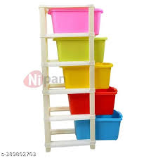 Multicolor Plastic Trolley Drawer 5 Layer